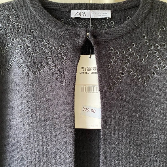 Zara Limited Edition Knit Front open Long coat - Picture 3 of 7